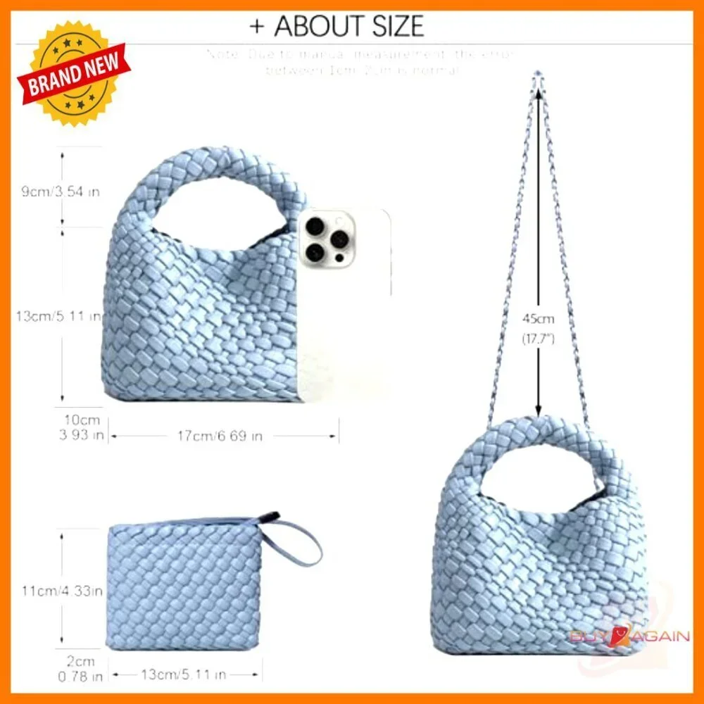 Mini Vegan Leather Tote Bag with Chain Strap, Adjustable Crossbody Shoulder
